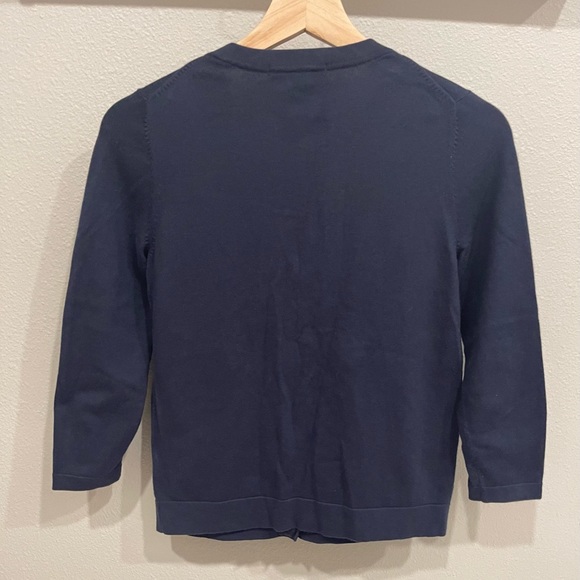 Boden Embellished Jewel Button Up Cardigan Size 2 Navy Blue Sweater - Picture 2 of 9